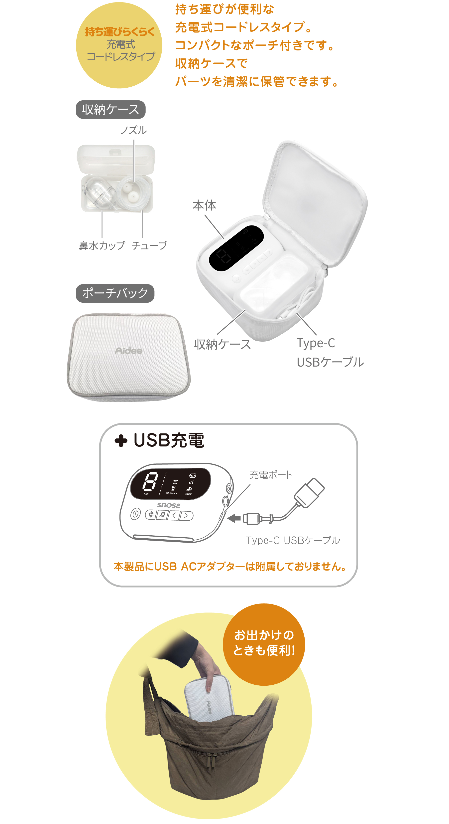 充電式電動鼻吸い器 SNOSE（スノーズ）